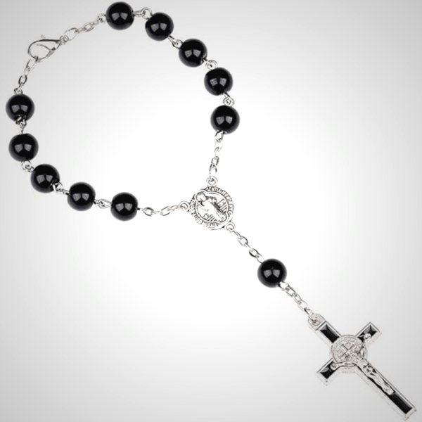 Handmade Beaded Cross Bracelet Pocket Rosary