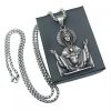 Christianartworkshop Virgin Mary Prayer Pendant Necklace Stainless Steel Catholic Medallion Protecion Chain