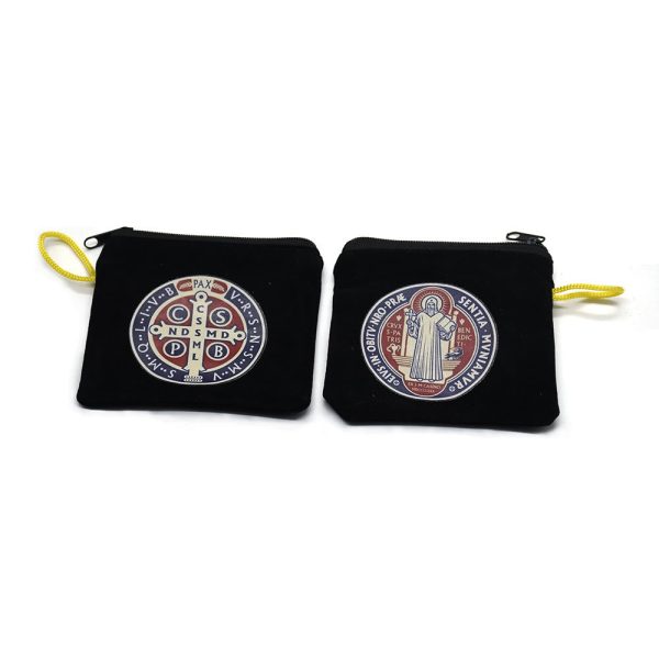 Modern Style St. Benedict Practical Velvet Religion Jewelry Storage Bag