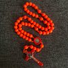 Christianartworkshop St. Benedict Medal & Crucifix of 10 mm Round Multicolor Fluorescence Acrylic Nylon Cord Rosary