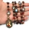 Retro Agate Stone Virgin Mary Seven Sorrow Rosary