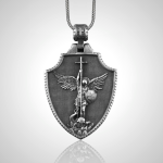 Archangel Saint Michael Shield Necklace1