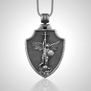 Archangel Saint Michael Shield Necklace1