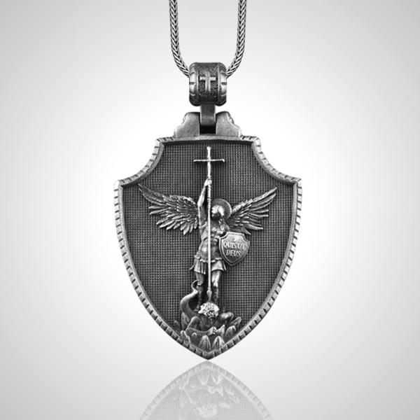 Archangel Saint Michael Shield Necklace1