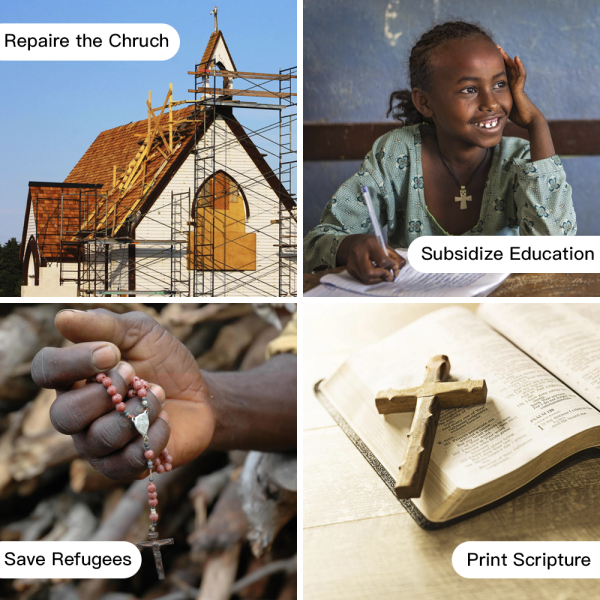 Blessing Rosary Cross in Light Blue Chalcedony