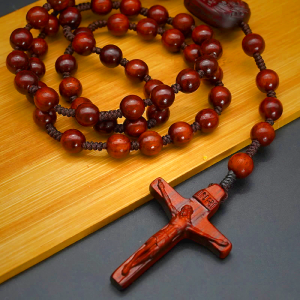 Olive Wood Beads Crucifix Prayer Rosary