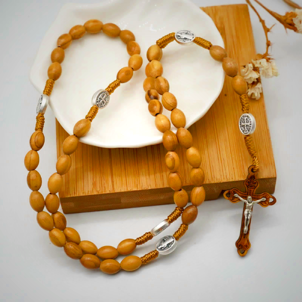 Handmade Olive Wood Beads Prayer Single Decade Rosary