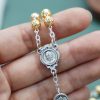 Handmade Alloy Gold Prayer Beads with Jesus Shepherd Crucifix Rosary