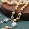 Handmade Alloy Gold Prayer Beads with Jesus Shepherd Crucifix Rosary