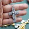 Handmade Alloy Gold Prayer Beads with Jesus Shepherd Crucifix Rosary