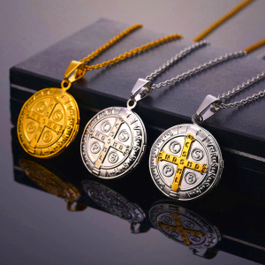 Christian Art Workshop St. Benedict Pendant Necklace