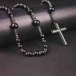 Agate/Tiger's Eye Stone Cross Catholic Rosary