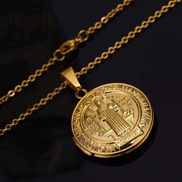 Christianartworkshop Classic St. Benedict Pendant Titanium Necklace