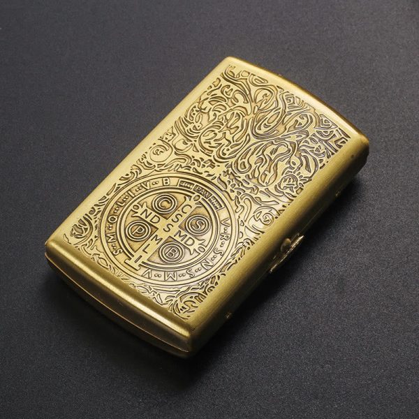 St. Benedict Cross Medallion Metal Cigarette Case