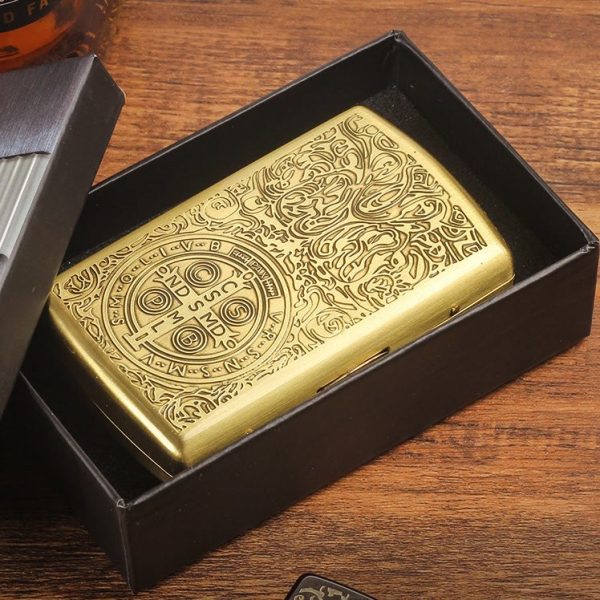 St. Benedict Cross Medallion Metal Cigarette Case