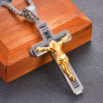 Crafted Jesus Crucifix Titanium Necklace