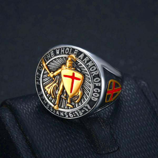 Knight's Armor Shield Protection Titanium Ring