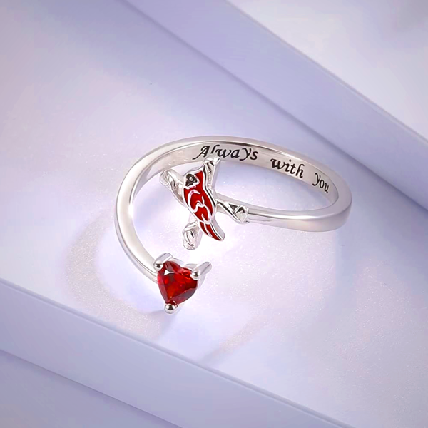 The Vitality of Jesus: Red Cardinal Adjustable Ring