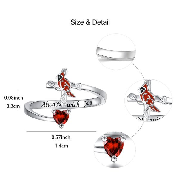 Christianartworkshop The Vitality of Jesus: Red Cardinal Adjustable Ring