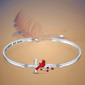 Cross Cardinal Adjustable Red Bird Bracelet