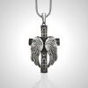 Winged Cross Silver Pendant Christian Necklace