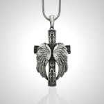 Winged Cross Silver Pendant Christian Necklace