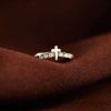 Christianartworkshop Minimalist Jesus Cross Zirconia Ring