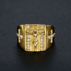Zirconia Set Crucifix Jesus Religious Ring