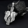 Christianartworkshop Winged Cross Silver Pendant Christian Necklace
