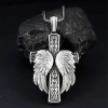 Christianartworkshop Winged Cross Silver Pendant Christian Necklace