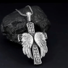 Christianartworkshop Winged Cross Silver Pendant Christian Necklace
