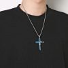 Christianartworkshop Stainless Steel Crucifix Bible Prayer Pendant Necklace Chain