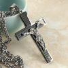 Christianartworkshop Stainless Steel Crucifix Bible Prayer Pendant Necklace Chain
