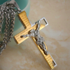 Stainless Steel Crucifix Bible Prayer Pendant Necklace Chain