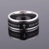 Christianartworkshop Titanium Black/Gold Cross Step Edges Rotating Ring