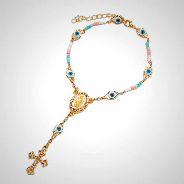 Our Lady of the Cross Bracelet/Car Rosary for Rearview Mirror