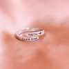 Christianartworkshop Faith-Over Fear: Minimalist Christ Bible Ring