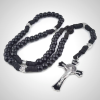 Fine Crafted Black Sturdy Umbrella Cord Crucifix Rosary