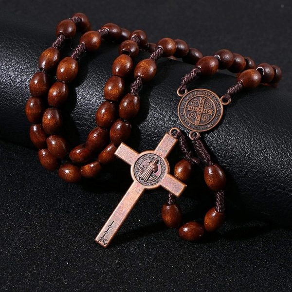 Christianartworkshop St. Benedict Olive Wood Prayer Rosary