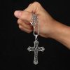 Christianartworkshop Retro Titanium Virgin Mary Cross Pendant Necklace