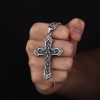 Christianartworkshop Retro Titanium Virgin Mary Cross Pendant Necklace