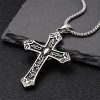 Christianartworkshop Retro Titanium Virgin Mary Cross Pendant Necklace