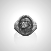 Vintage Christ Jesus Head Cross Blessing Ring