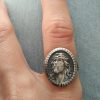 Christianartworkshop Vintage Christ Jesus Head Cross Blessing Ring
