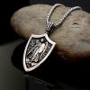Christianartworkshop Archangel St. Michael Shield Amulet Titanium Necklace