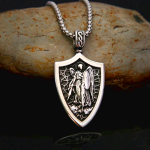 Archangel St. Michael Shield Amulet Titanium Necklace