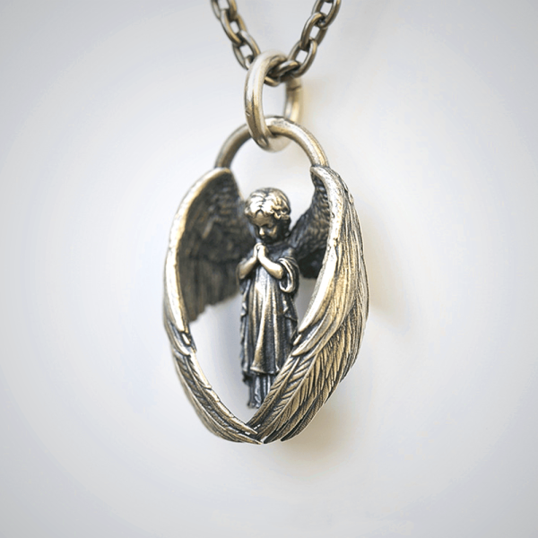 Blessing Praying Guardian Angel Wing Pendant Necklace