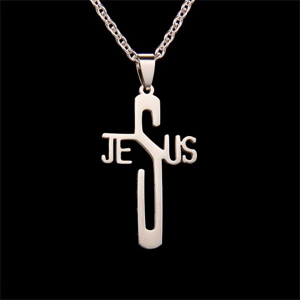 Christianartworkshop Jesus Christ Cross Chain Stainless Steel Necklace