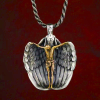 Holy Jesus Redeeming Angel Necklace - Christian Religious Jewelry