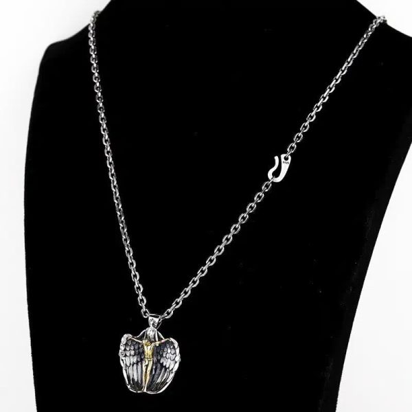 Christianartworkshop Holy Jesus Redeeming Angel Prayer Religious Necklace